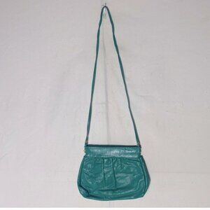 Vintage Green Leather Cross Body Bag Purse